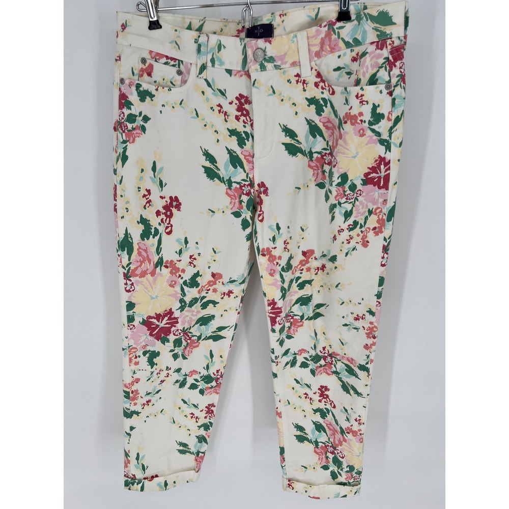 NYDJ Slimming Floral Ankle Pants Women 8 Multicolor Lift Tuck Stretch Garden
